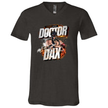 Load image into Gallery viewer, DR-DAX-FIRE 3005 Unisex Jersey SS V-Neck T-Shirt - Doctor Dax Flames Logo
