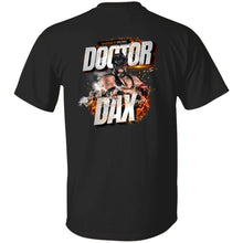 Load image into Gallery viewer, DR-DAX-FIRE G500 5.3 oz. T-Shirt - Double Sided - Doctor Dax Flames Logo
