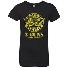 Load image into Gallery viewer, T-Shirt-Design-1 NL3710 Girls&#39; Princess T-Shirt - 2 Guns Vet
