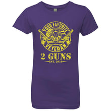 Load image into Gallery viewer, T-Shirt-Design-1 NL3710 Girls&#39; Princess T-Shirt - 2 Guns Vet
