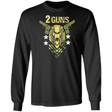 Load image into Gallery viewer, G240 LS Ultra Cotton T-Shirt 2Guns Front
