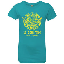Load image into Gallery viewer, T-Shirt-Design-1 NL3710 Girls&#39; Princess T-Shirt - 2 Guns Vet
