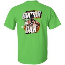 Load image into Gallery viewer, DR-DAX-FIRE G500 5.3 oz. T-Shirt - Double Sided - Doctor Dax Flames Logo
