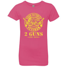 Load image into Gallery viewer, T-Shirt-Design-1 NL3710 Girls&#39; Princess T-Shirt - 2 Guns Vet
