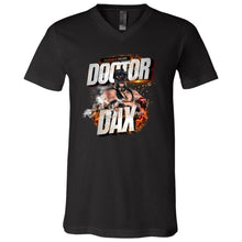 Load image into Gallery viewer, DR-DAX-FIRE 3005 Unisex Jersey SS V-Neck T-Shirt - Doctor Dax Flames Logo
