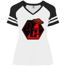 Load image into Gallery viewer, DM476 Ladies&#39; Game V-Neck T-Shirt - Unnatural Causes
